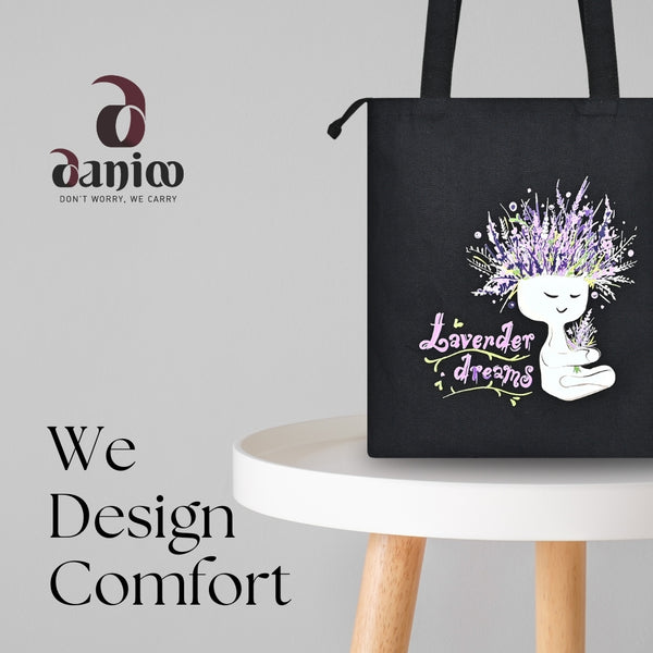 DANIOO Canvas Tote Bags For Women and Girls with Zipper and Inner Pocket | College Tote Bag For Women