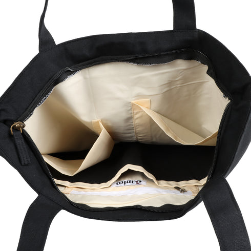 Large Canvas Tote Bags for Women & Girls with Zipper, 3 Pockets & Compartment, Everyday Daily use Travel, College, Office Shoulder Handbags