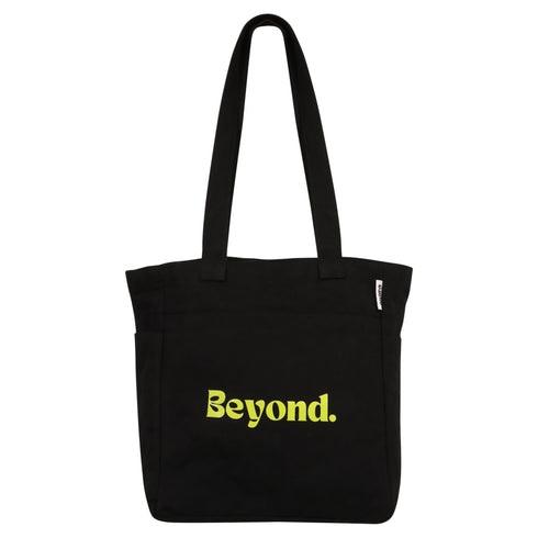 DANIOO Small Cotton Canvas Tote Bags for Girls, Multiple Pockets, Zipper Closure, Multipurpose College, Travel Everyday Use for Women (Beyond Black)