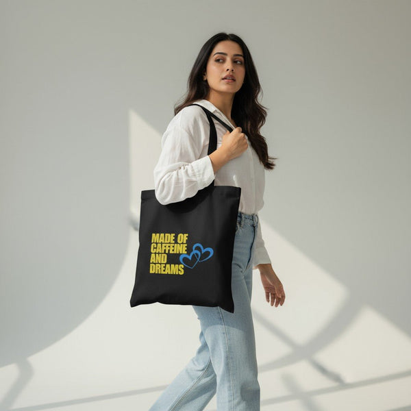 Canvas Tote Bags For Women and Girls with Zipper and Inner Pocket | College Tote Bag - DANIOO