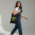 Canvas Tote Bags For Women and Girls with Zipper and Inner Pocket | College Tote Bag - DANIOO