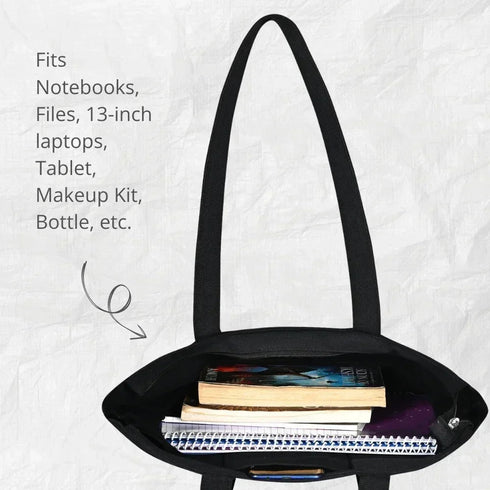 DANIOO Canvas Tote Bag for Women, Multipurpose Handbags for women with Zipper and Pocket for Travel - DANIOO