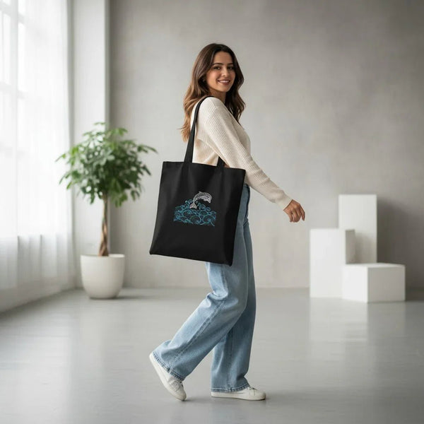 DANIOO Canvas Tote Bags For Women and Girls with Zipper and Inner Pocket | College Tote Bag For Women - DANIOO