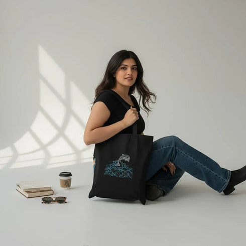 DANIOO Canvas Tote Bags For Women and Girls with Zipper and Inner Pocket | College Tote Bag For Women - DANIOO