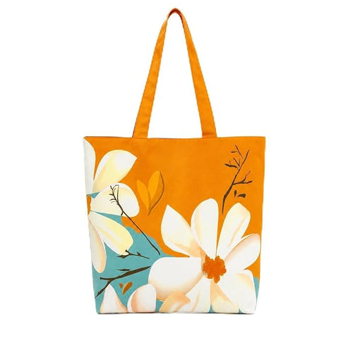 DANIOO Floral Canvas Tote Bag for Women | Large Capacity Handbag | Stylish Everyday Shoulder Bag - DANIOO