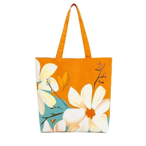 DANIOO Floral Canvas Tote Bag for Women | Large Capacity Handbag | Stylish Everyday Shoulder Bag - DANIOO