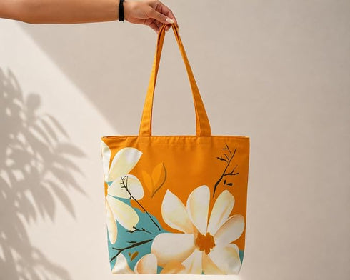 DANIOO Floral Canvas Tote Bag for Women | Large Capacity Handbag | Stylish Everyday Shoulder Bag - DANIOO