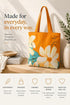 DANIOO Floral Canvas Tote Bag for Women | Large Capacity Handbag | Stylish Everyday Shoulder Bag - DANIOO