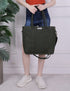 Women's Large Canvas Tote Bag | Shoulder Strap, Zipper Closure, Multiple Pockets - DANIOO