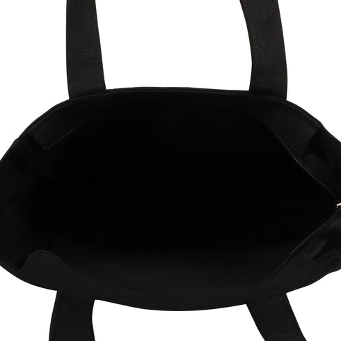 DANIOO Small Cotton Canvas Tote Bags for Girls, Multiple Pockets, Zipper Closure, Multipurpose College, Travel Everyday Use for Women (Beyond Black) - DANIOO