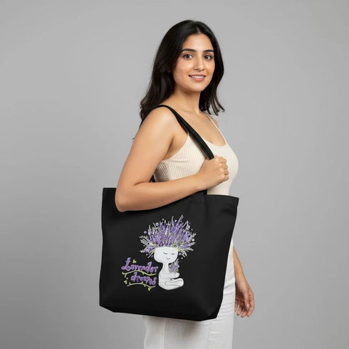 Large Cotton Canvas Tote Bags for Women and Girls with Bottle Holder - DANIOO