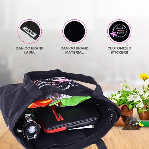 Large Cotton Canvas Tote Bags for Women and Girls - DANIOO