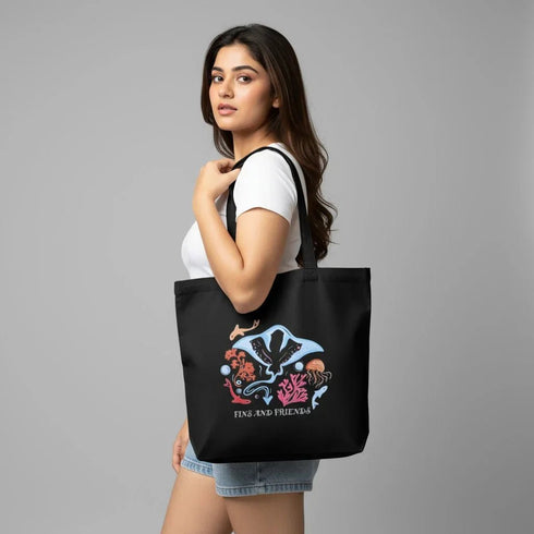 Large Cotton Canvas Tote Bags for Women and Girls with Bottle Holder - DANIOO
