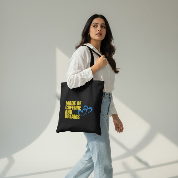 Canvas Tote Bags For Women and Girls with Zipper and Inner Pocket | College Tote Bag