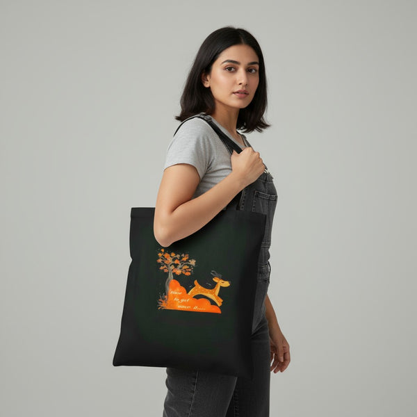 DANIOO Canvas Tote Bags For Women and Girls with Zipper and Inner Pocket | College Tote Bag For Women