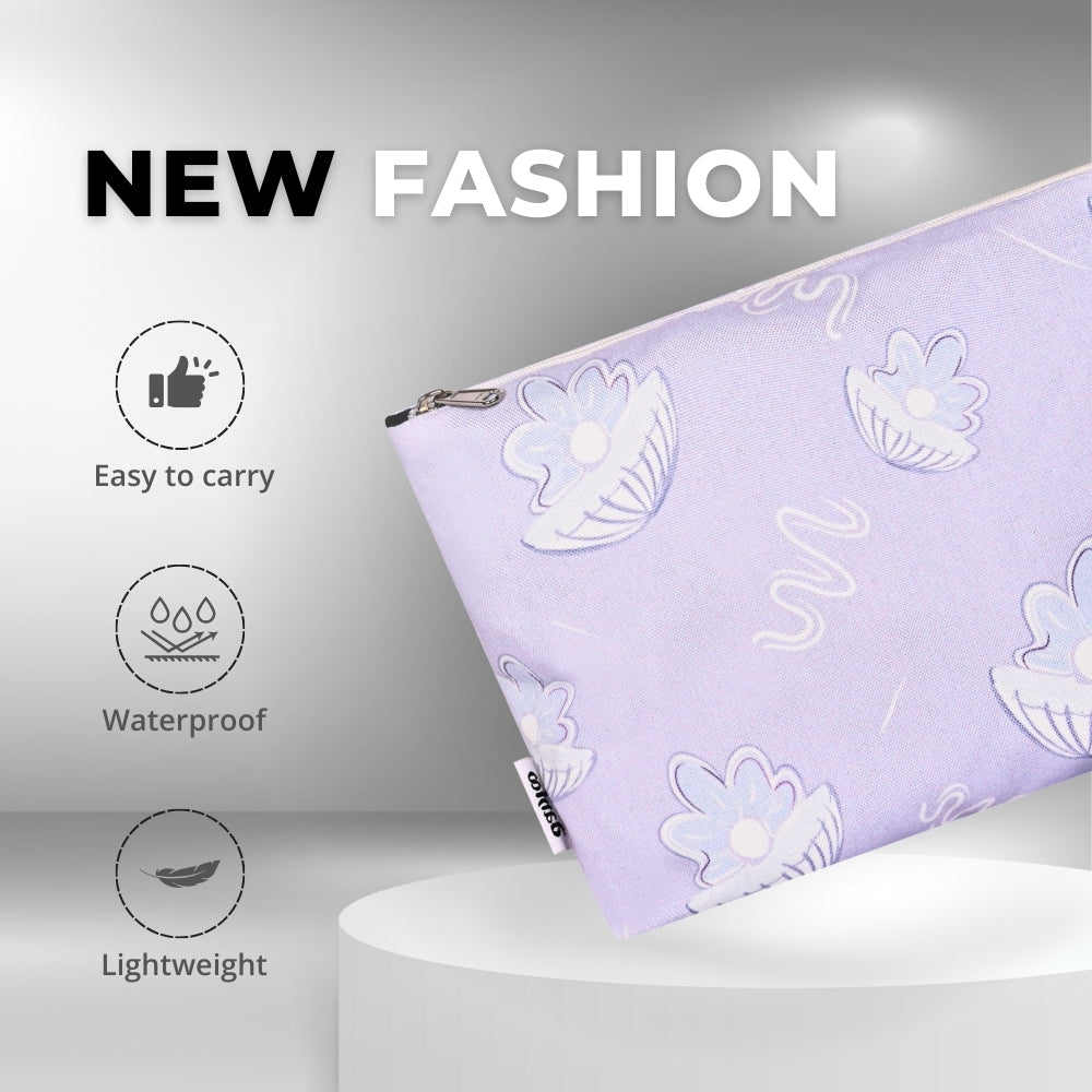 DANIOO Canvas Makeup Pouch for Girls | Toiletry Bag | Cosmetic Bags for Storage | Travel Kit Bag | Women Makeup Organizer Set of 3