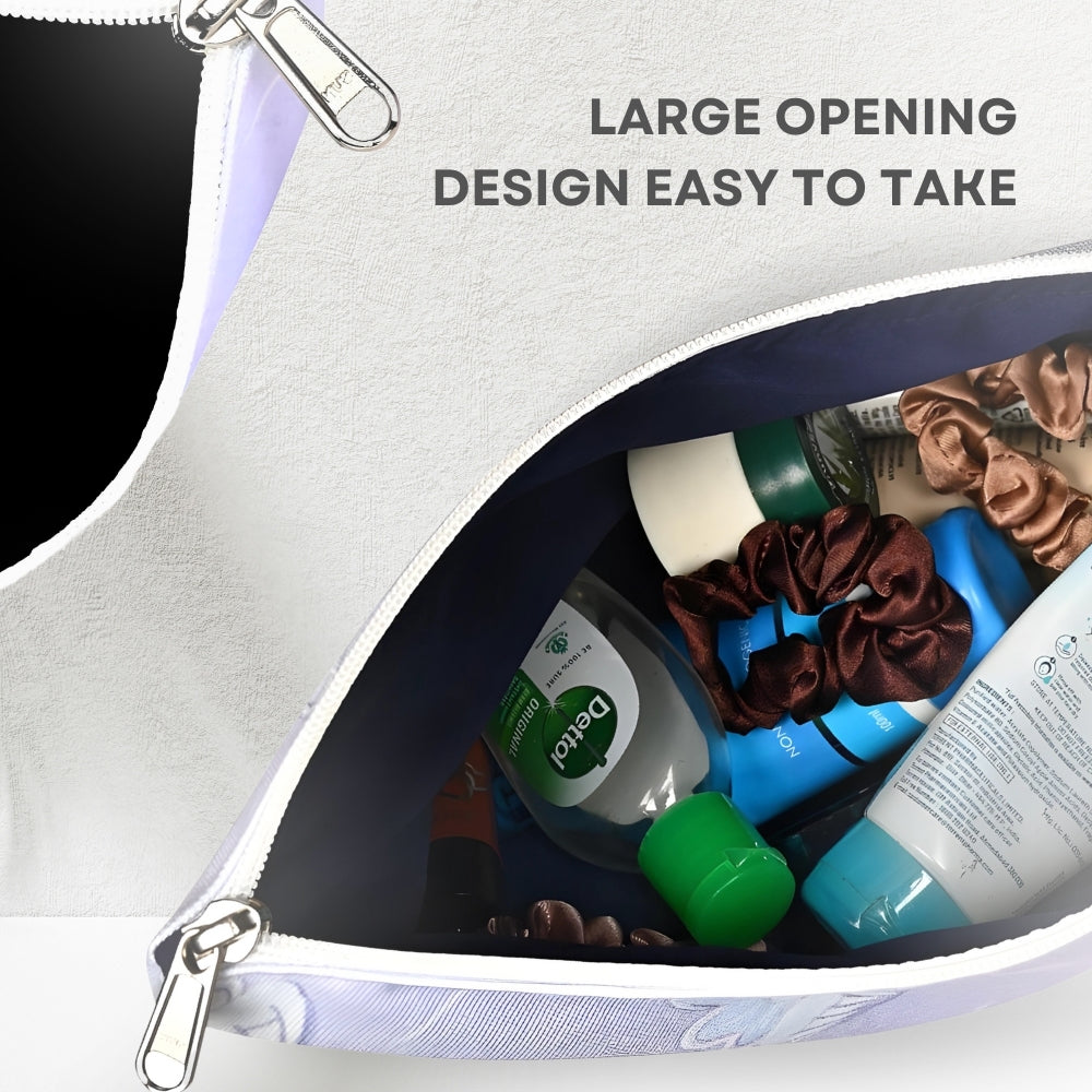 DANIOO Canvas Makeup Pouch for Girls | Toiletry Bag | Cosmetic Bags for Storage | Travel Kit Bag | Women Makeup Organizer Set of 3