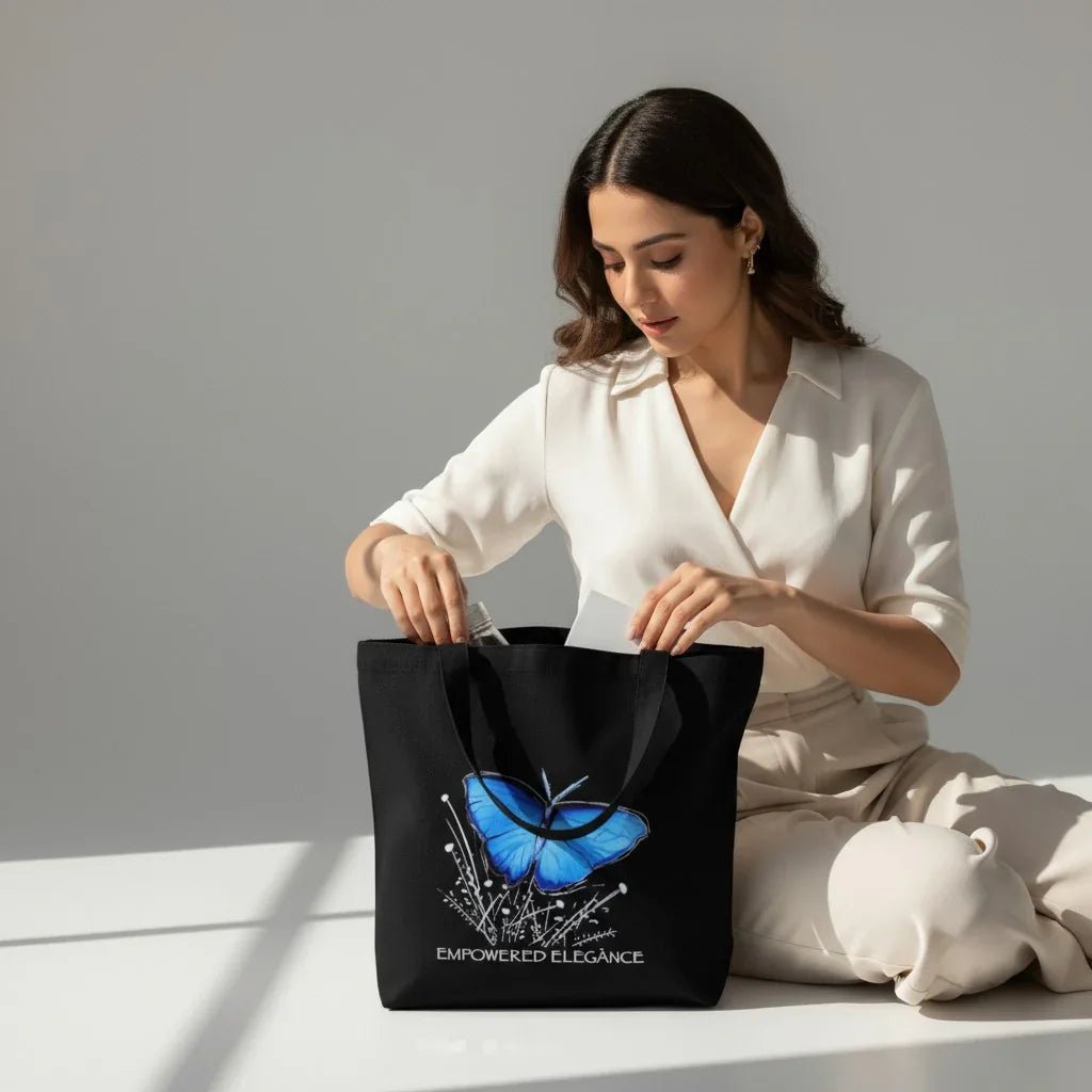 Large Canvas Tote Bags for Women and Girls with Bottle Holder, Zipper & Inner Pocket - DANIOO