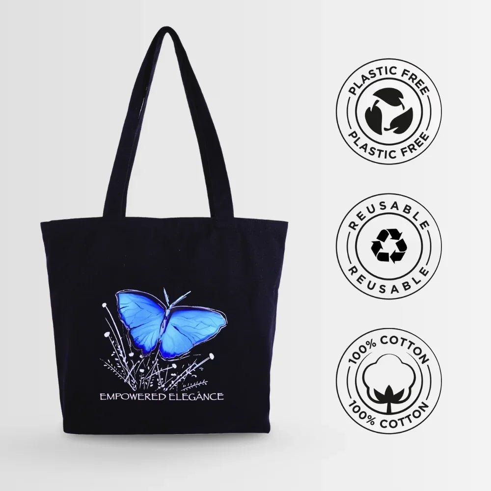 Large Canvas Tote Bags for Women and Girls with Bottle Holder, Zipper & Inner Pocket - DANIOO