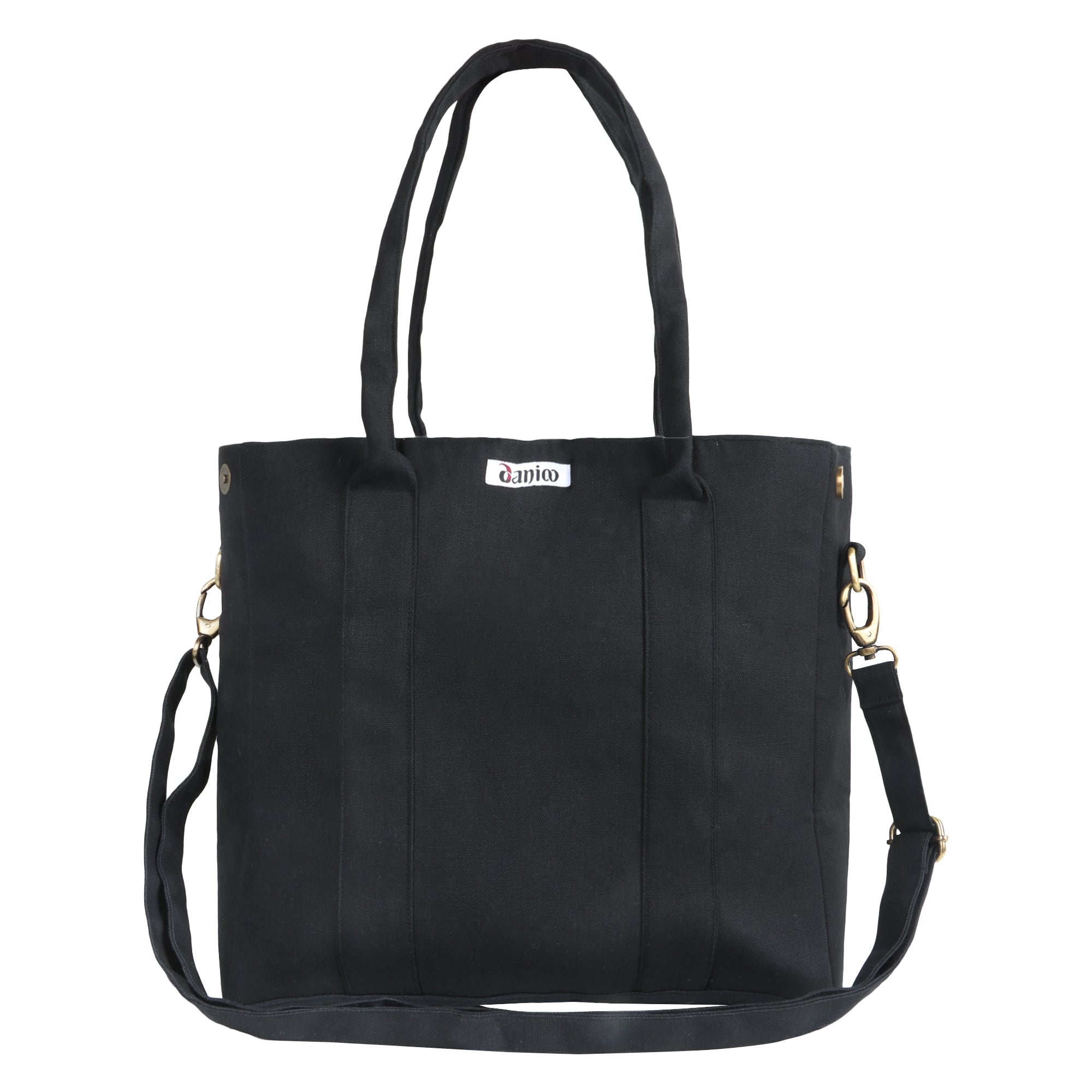 Women's Large Canvas Tote Bag | Shoulder Strap, Zipper Closure, Multiple Pockets - DANIOO