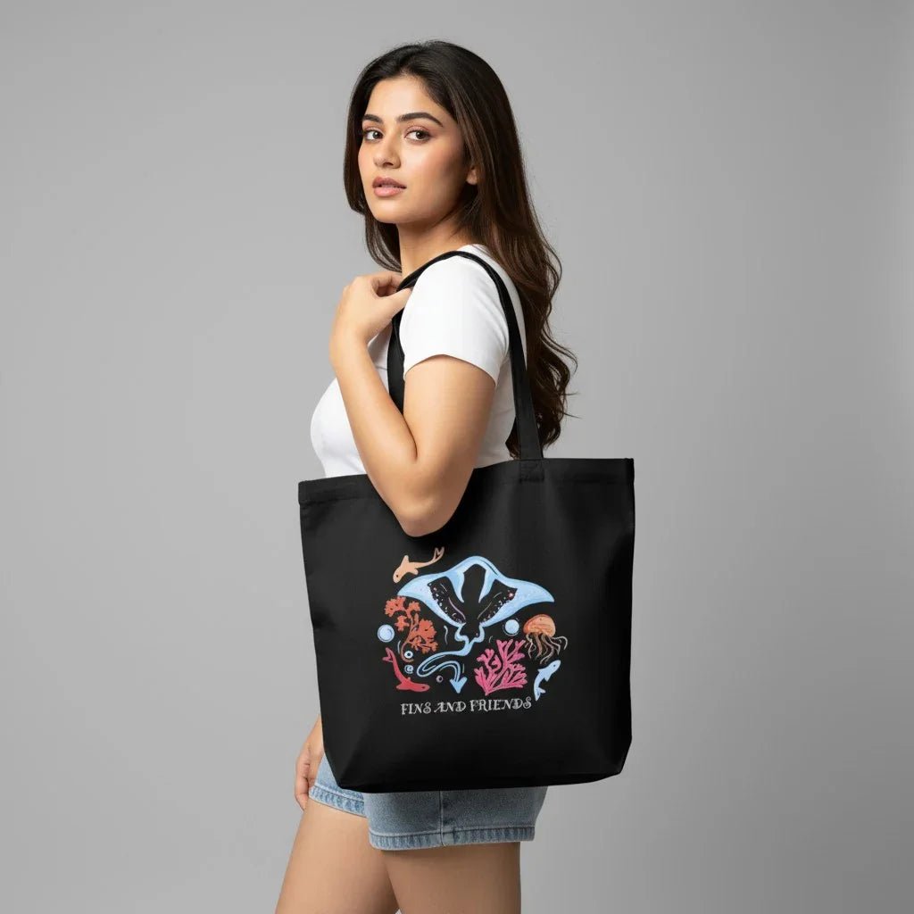 Large Cotton Canvas Tote Bags for Women and Girls with Bottle Holder - DANIOO